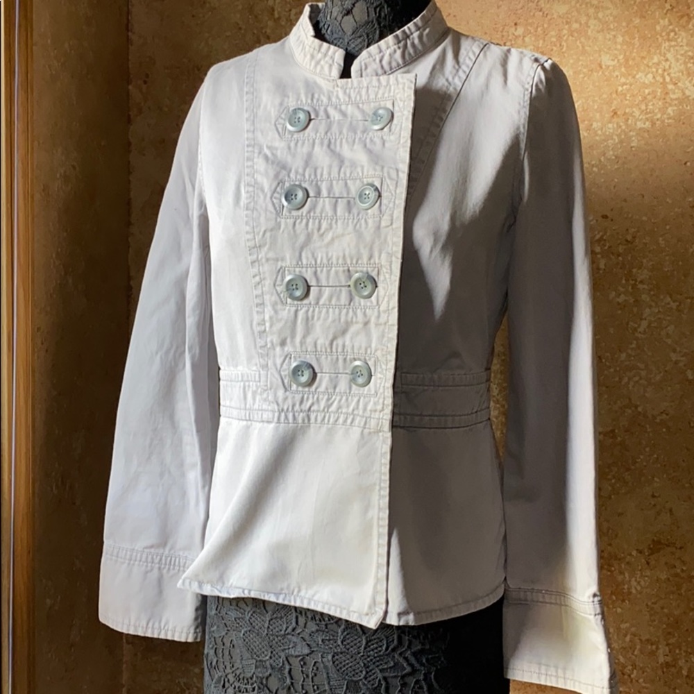 Gap Gray Sergeant Coat Medium Cotton - image 3